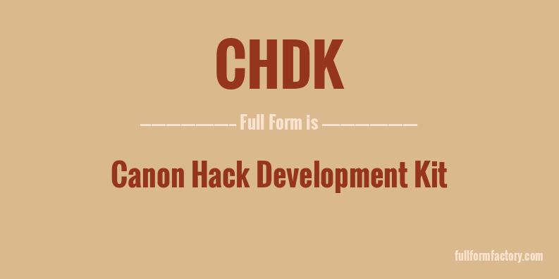 chdk-full-form
