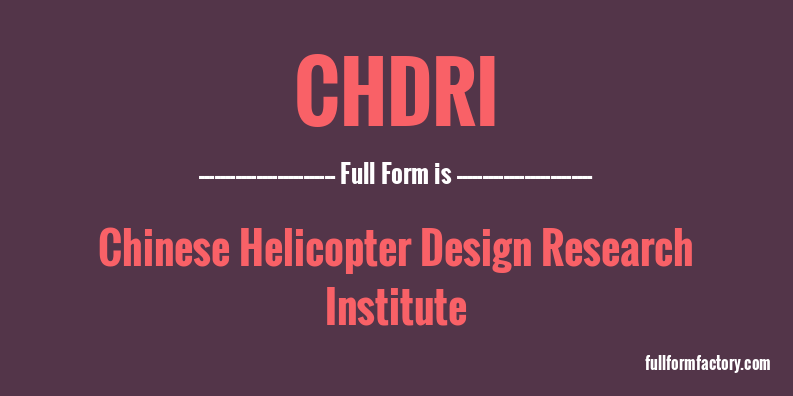 chdri-full-form