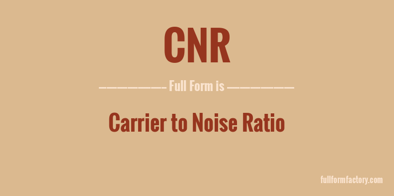 cnr-full-form