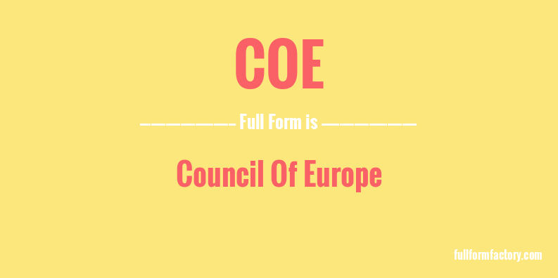 what does a coe mean