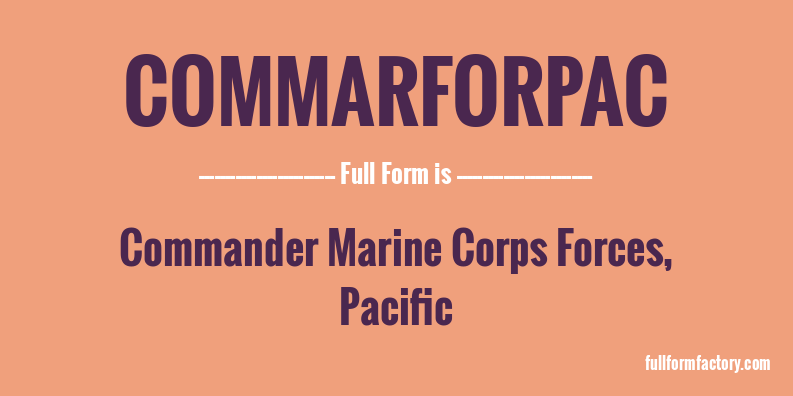 commarforpac-full-form
