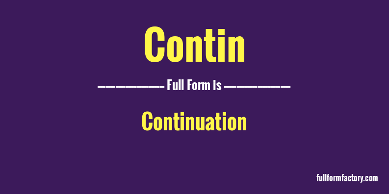 contin-full-form