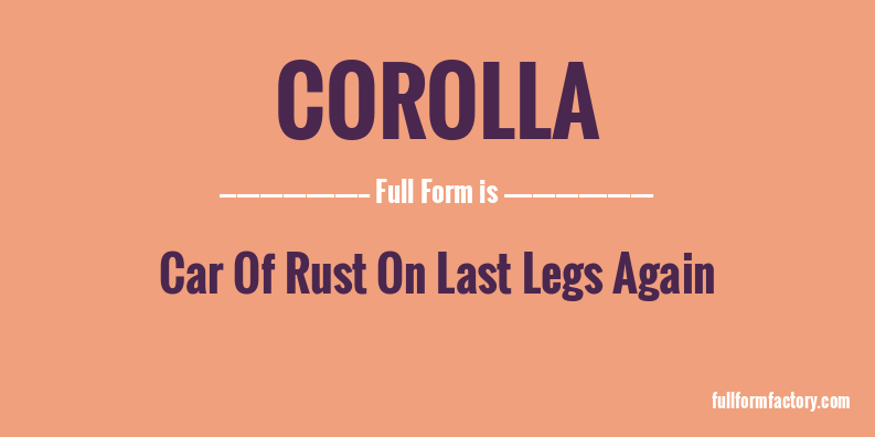 corolla-full-form