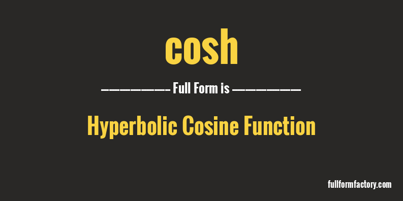 cosh-full-form
