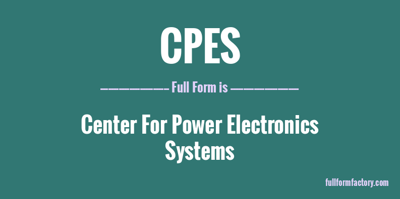 cpes-full-form