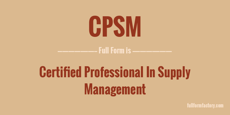 cpsm-full-form