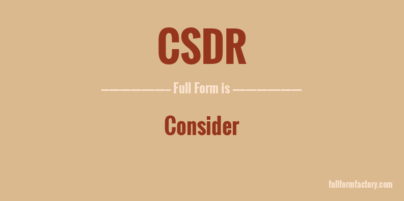 csdr-full-form