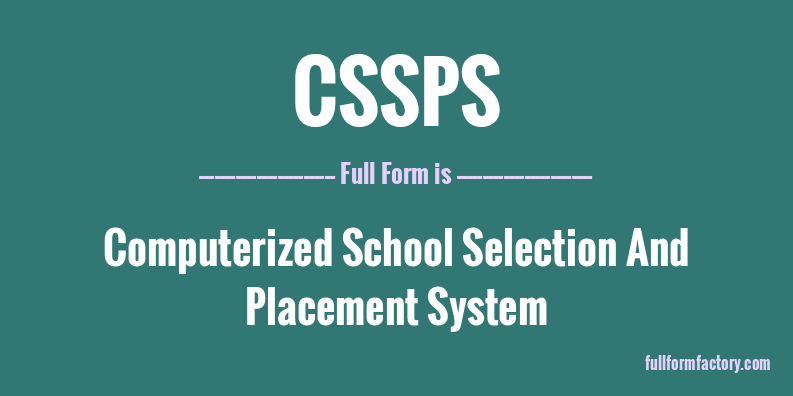 cssps-full-form