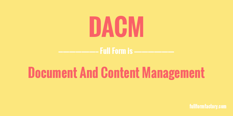 dacm-full-form