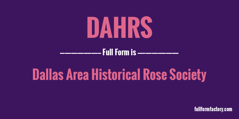 dahrs-full-form