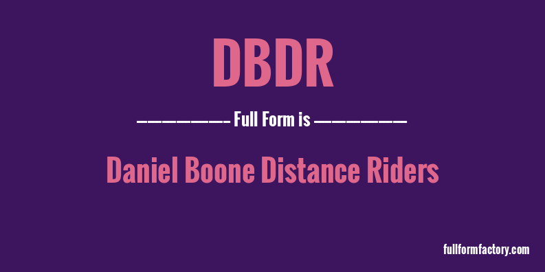 dbdr-full-form