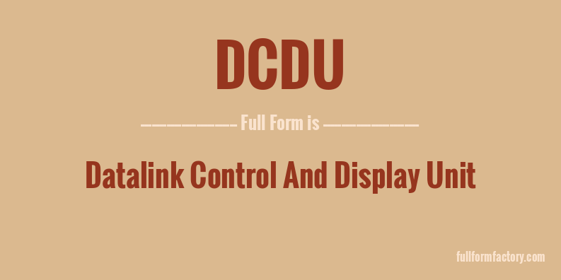 dcdu-full-form