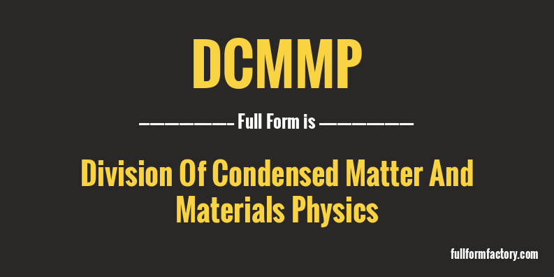 dcmmp-full-form