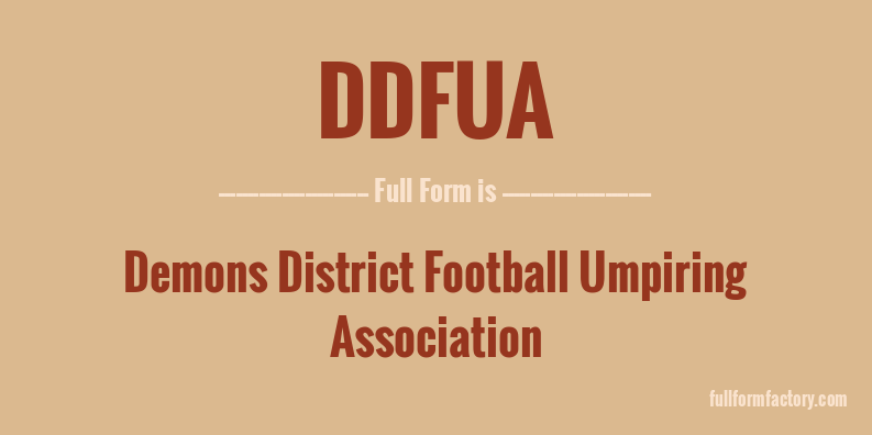 ddfua-full-form
