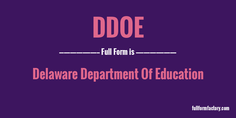 ddoe-full-form