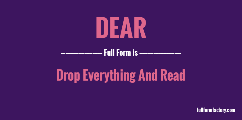 dear-full-form