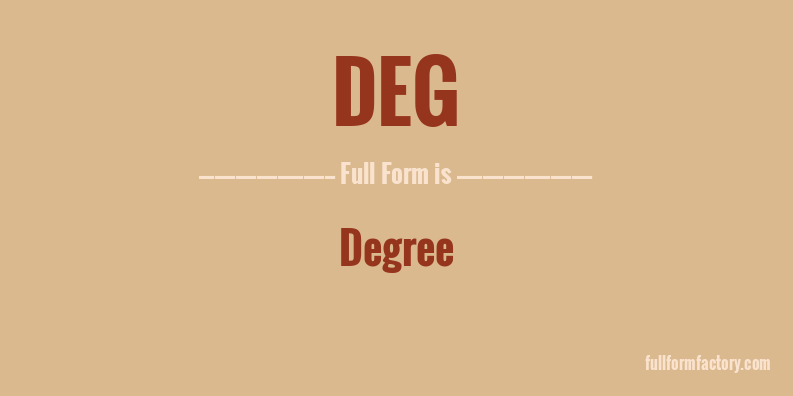 deg-full-form