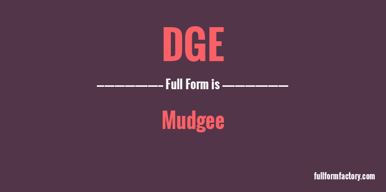 dge-full-form