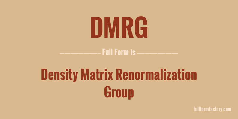 dmrg-full-form