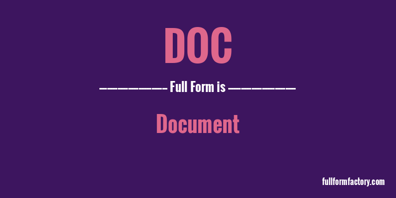 doc-abbreviation-meaning-fullform-factory