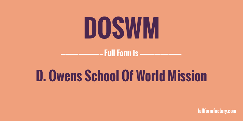 doswm-full-form