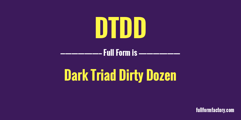 dtdd-full-form