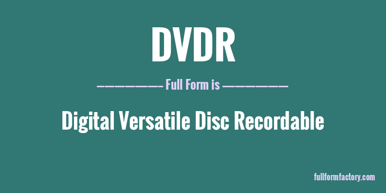 dvdr-full-form