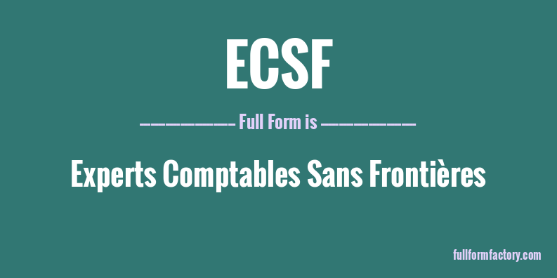 ecsf-full-form
