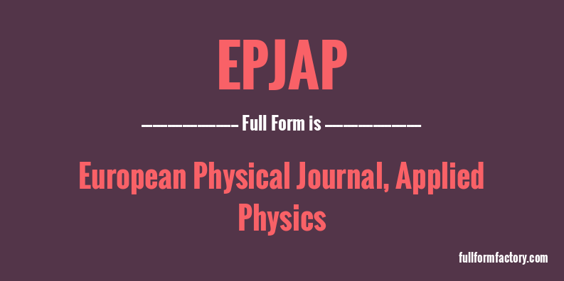 epjap-full-form