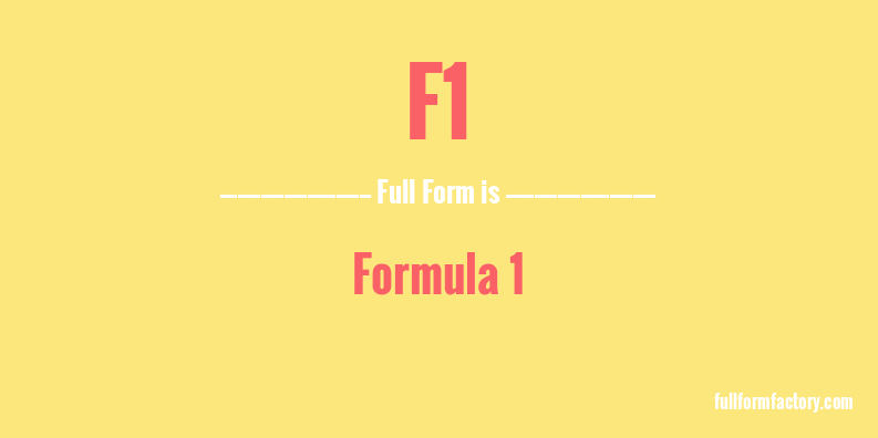 f1-full-form