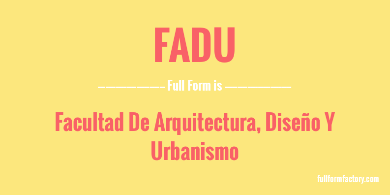 fadu-full-form