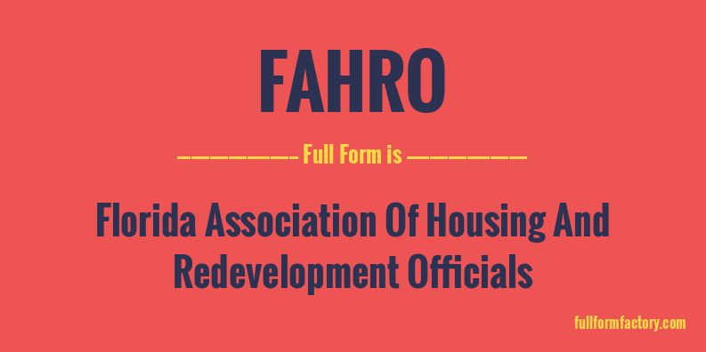 fahro-full-form