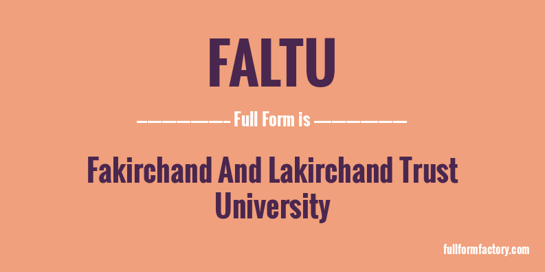faltu-full-form