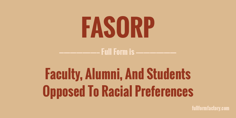 fasorp-full-form