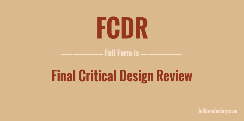 fcdr-full-form