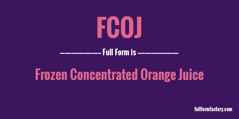 fcoj-full-form