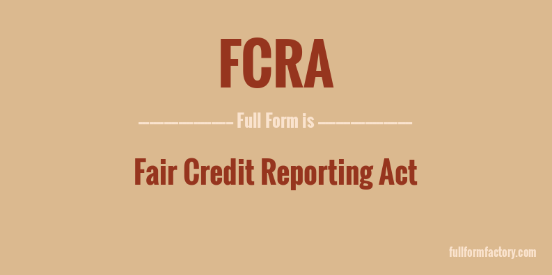 fcra-full-form