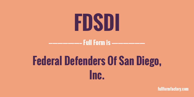 fdsdi-full-form