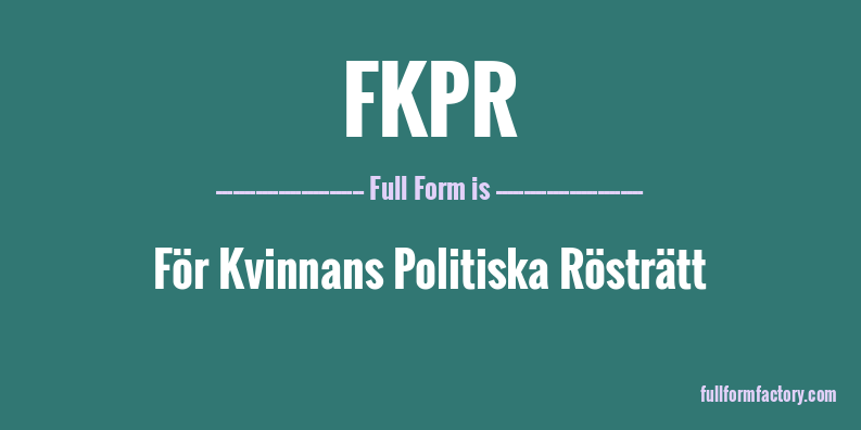 fkpr-full-form