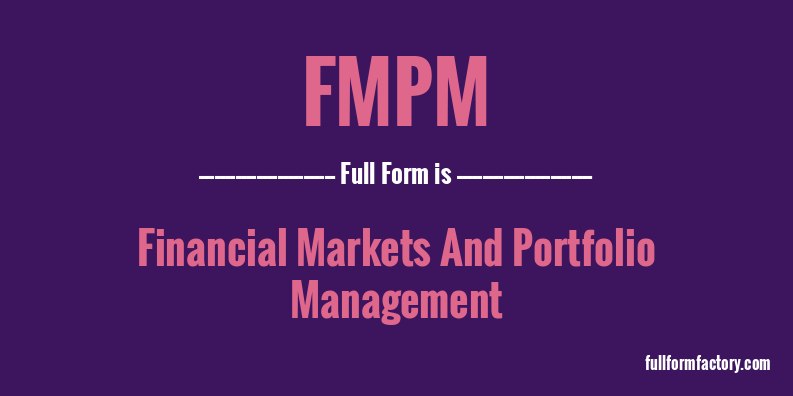 fmpm-full-form