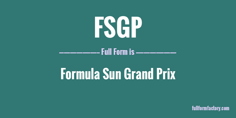 fsgp-full-form
