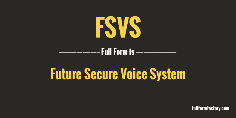 fsvs-full-form