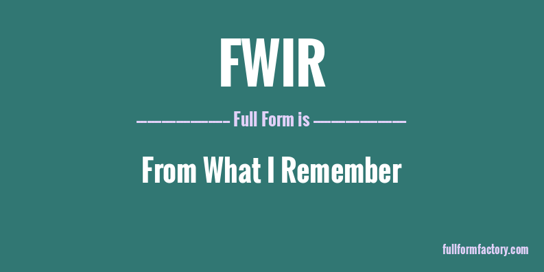 fwir-full-form
