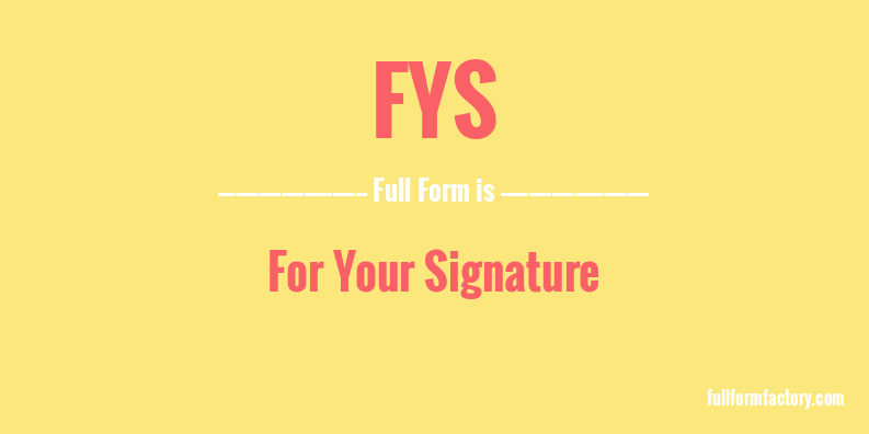 fys-full-form