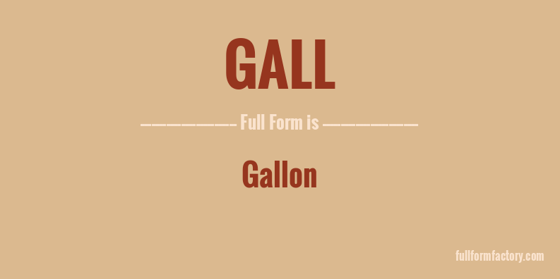 gall-full-form