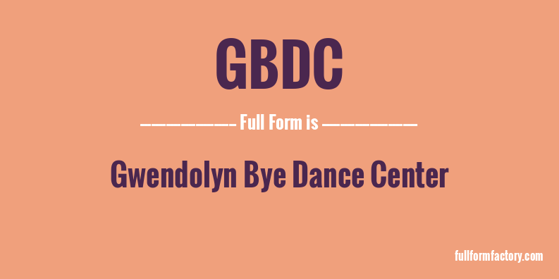 gbdc-full-form