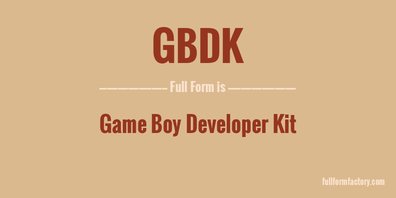 gbdk-full-form