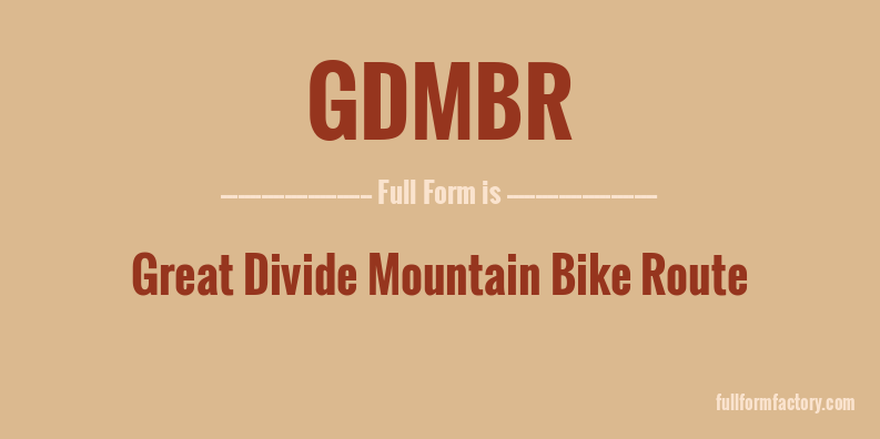 gdmbr-full-form
