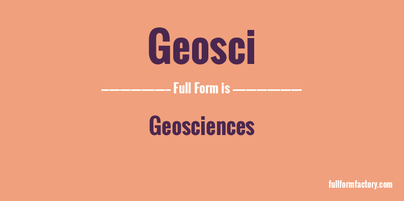geosci-full-form