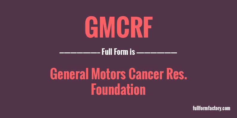 gmcrf-full-form